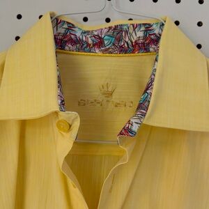 Bertigo Men's Yellow Casual Button Down Shirt